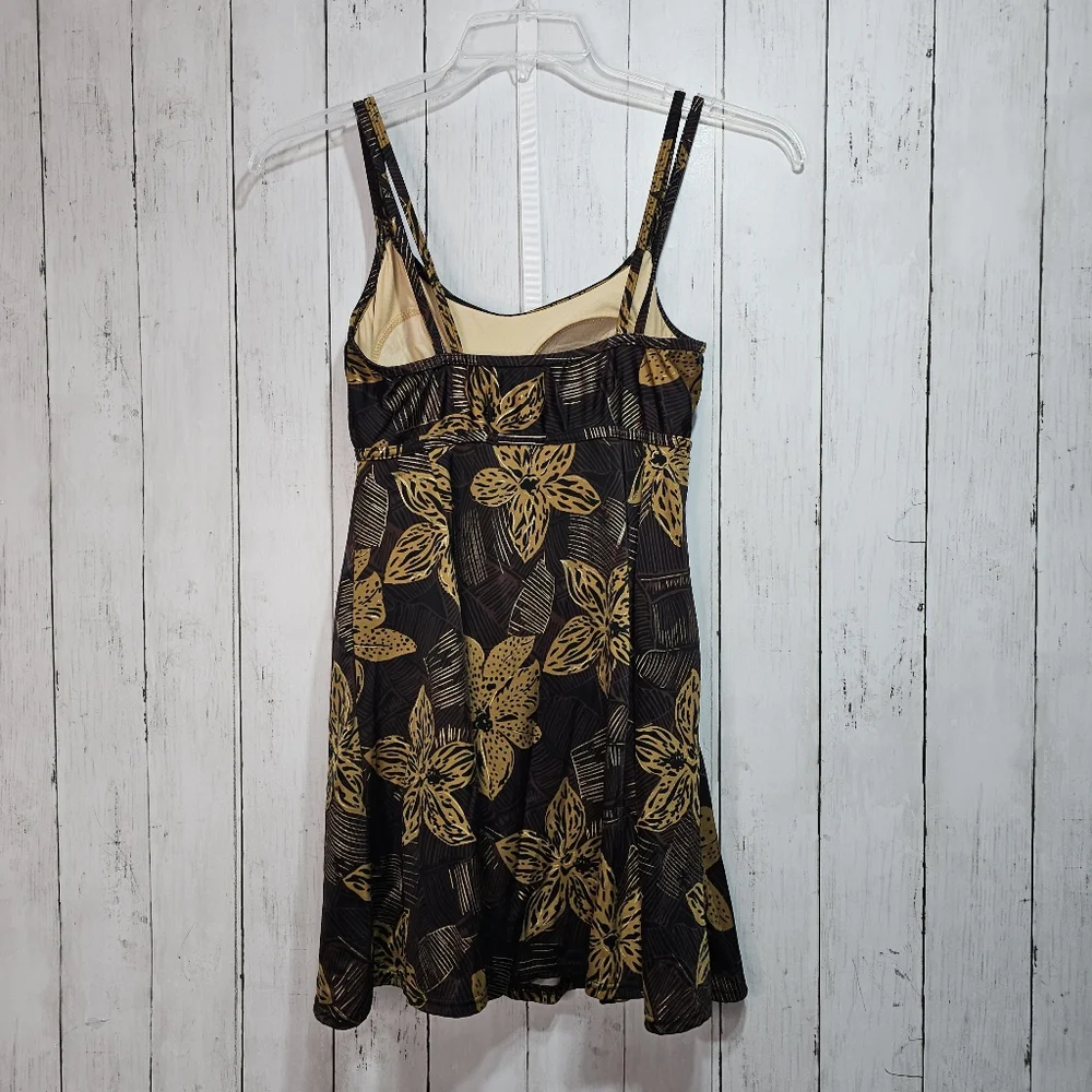 Beach Belle Swimwear Women's Pasadena Swimsuit Swim Dress Size 14 Brown Gold. - Picture 5 of 8